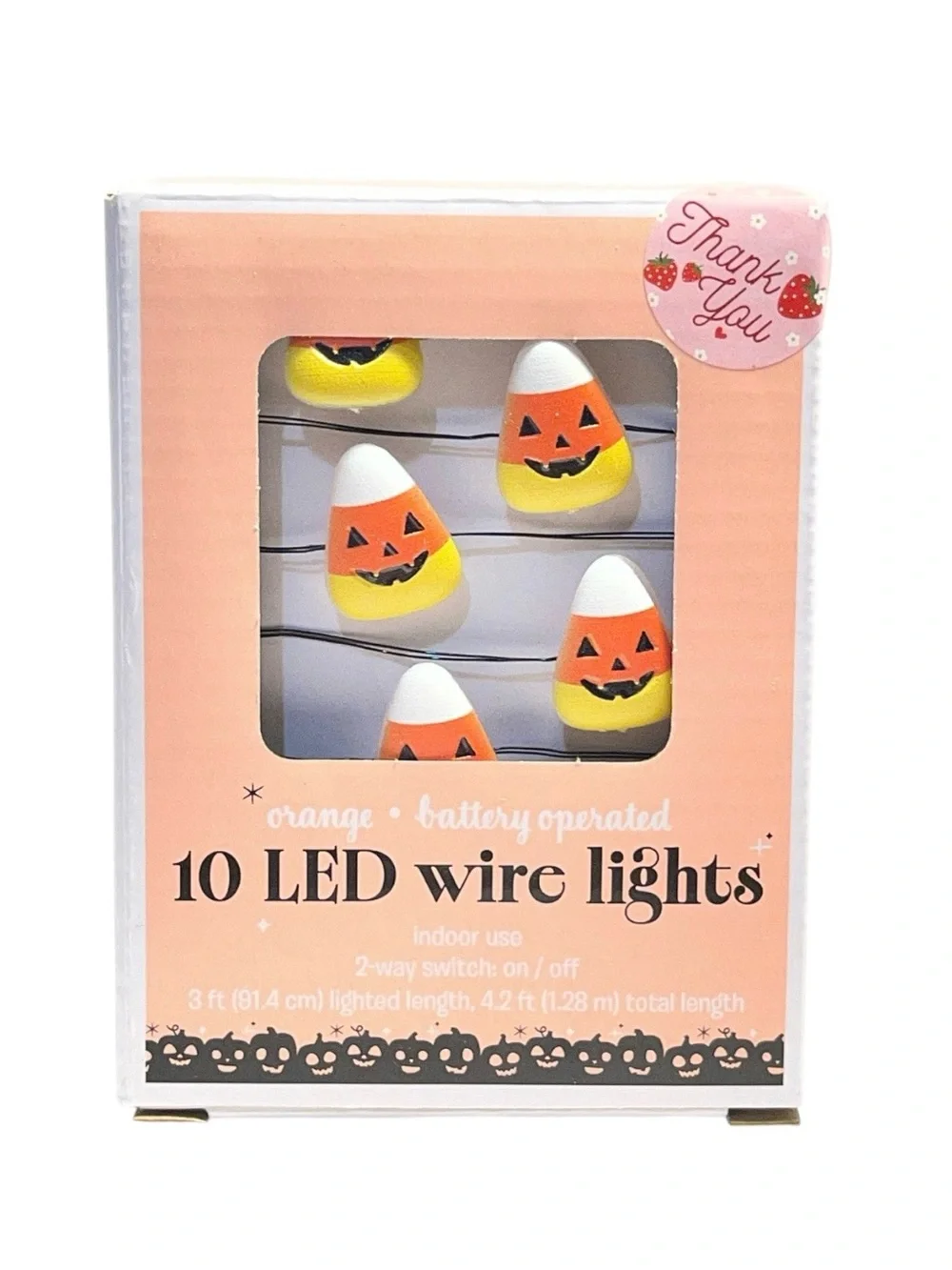 2 boxes of 10 LED Wire Lights - Candy Corn Halloween Decor - NWT **